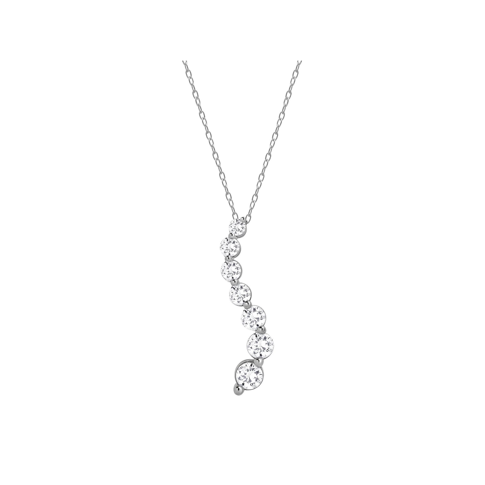 Diamond Brilliance Sterling Silver 1 Carat T.W. Lab-Created Diamond Journey Pendant Necklace, Women's, Size: 18", Silver Tone Product Image