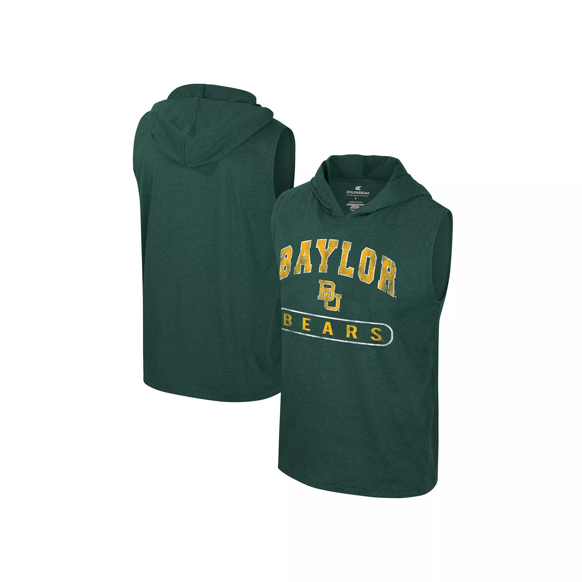 Men's Colosseum Heather Green Baylor Bears Varsity Sleeveless Hoodie Tank Top, Size: XL, Bay Green Product Image