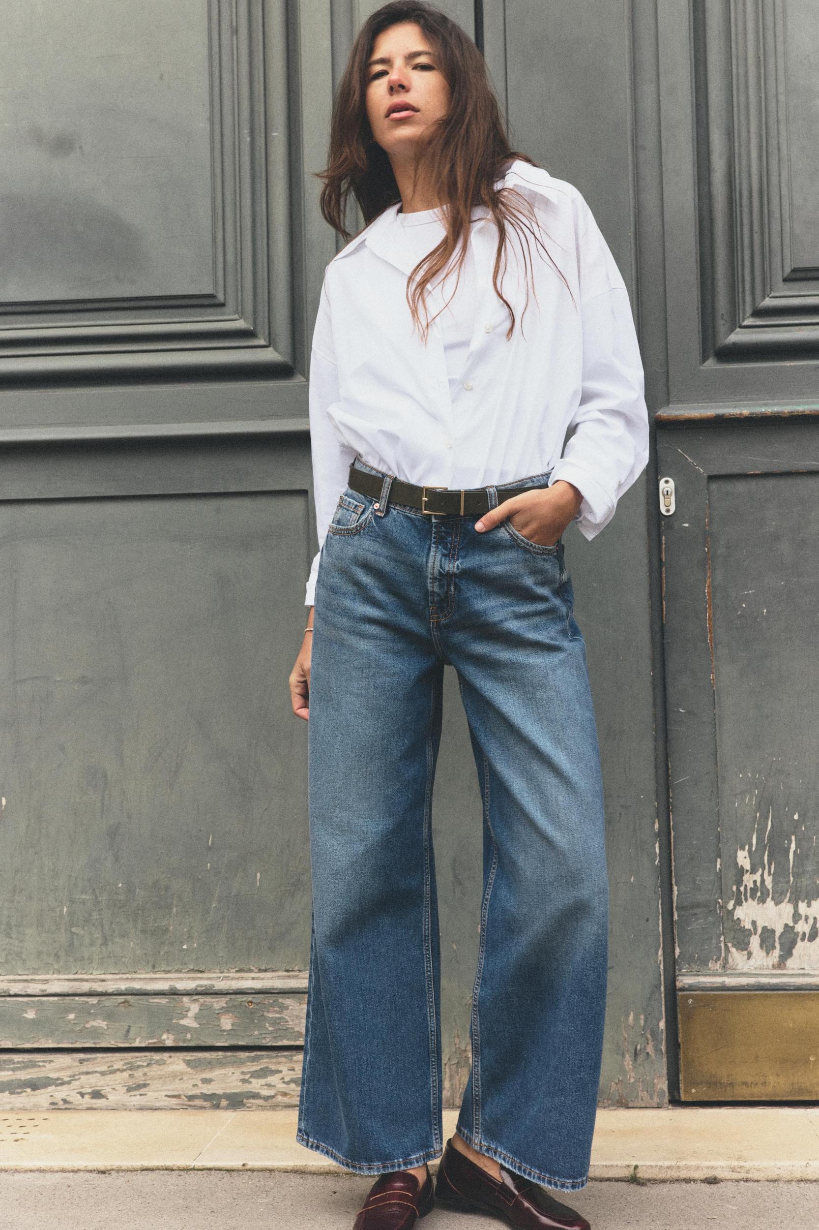 Z1975 HIGH-WAISTED CULOTTE BELTED JEANS Product Image