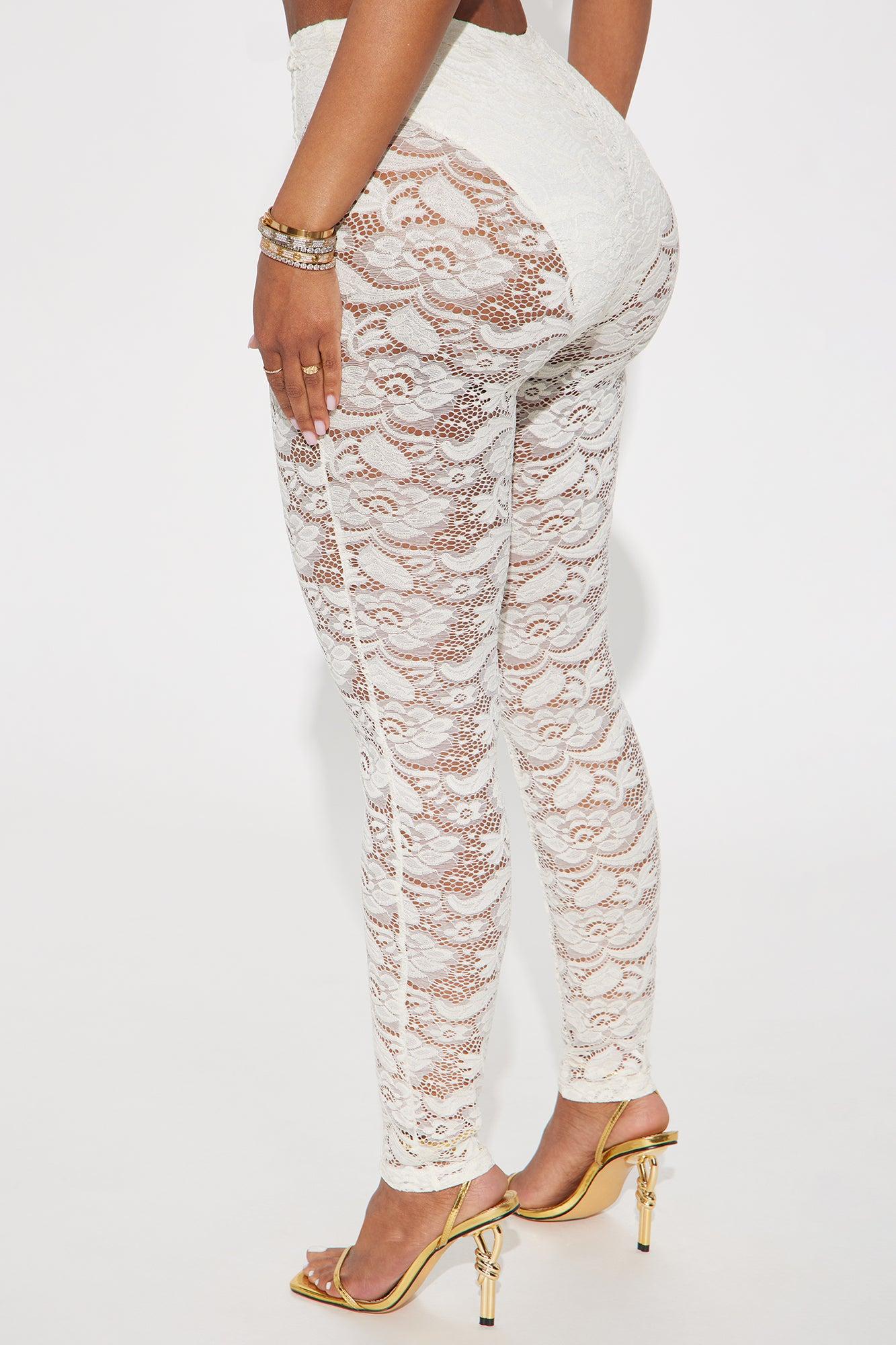 Not My Match Lace Legging - Cream Product Image