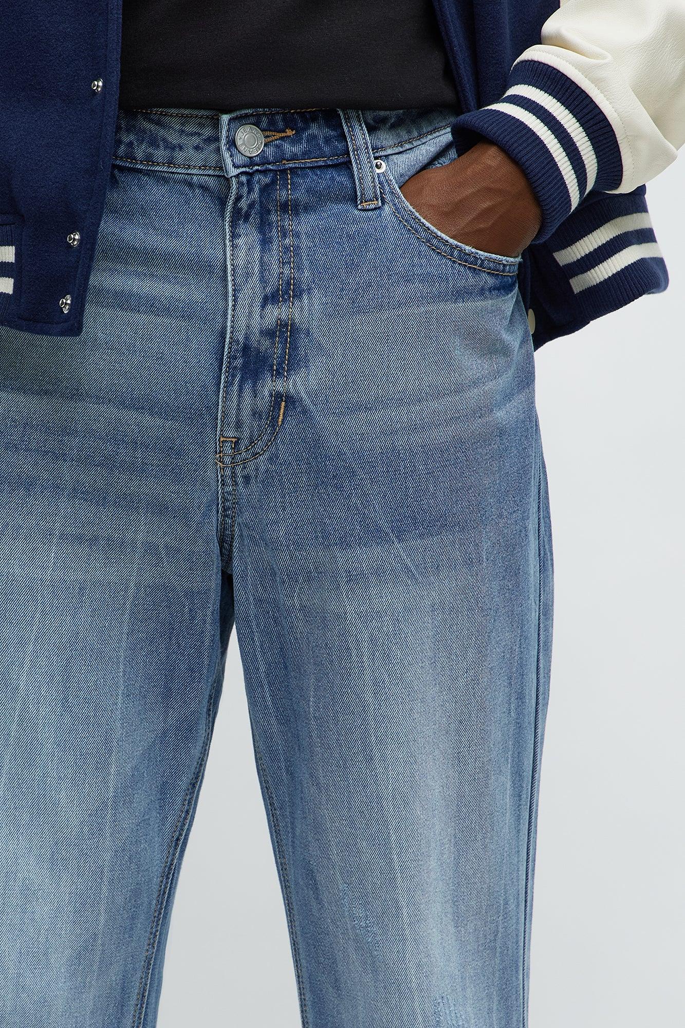 Stacked Slim Flare Make You Look Jeans - Medium Blue Wash Male Product Image