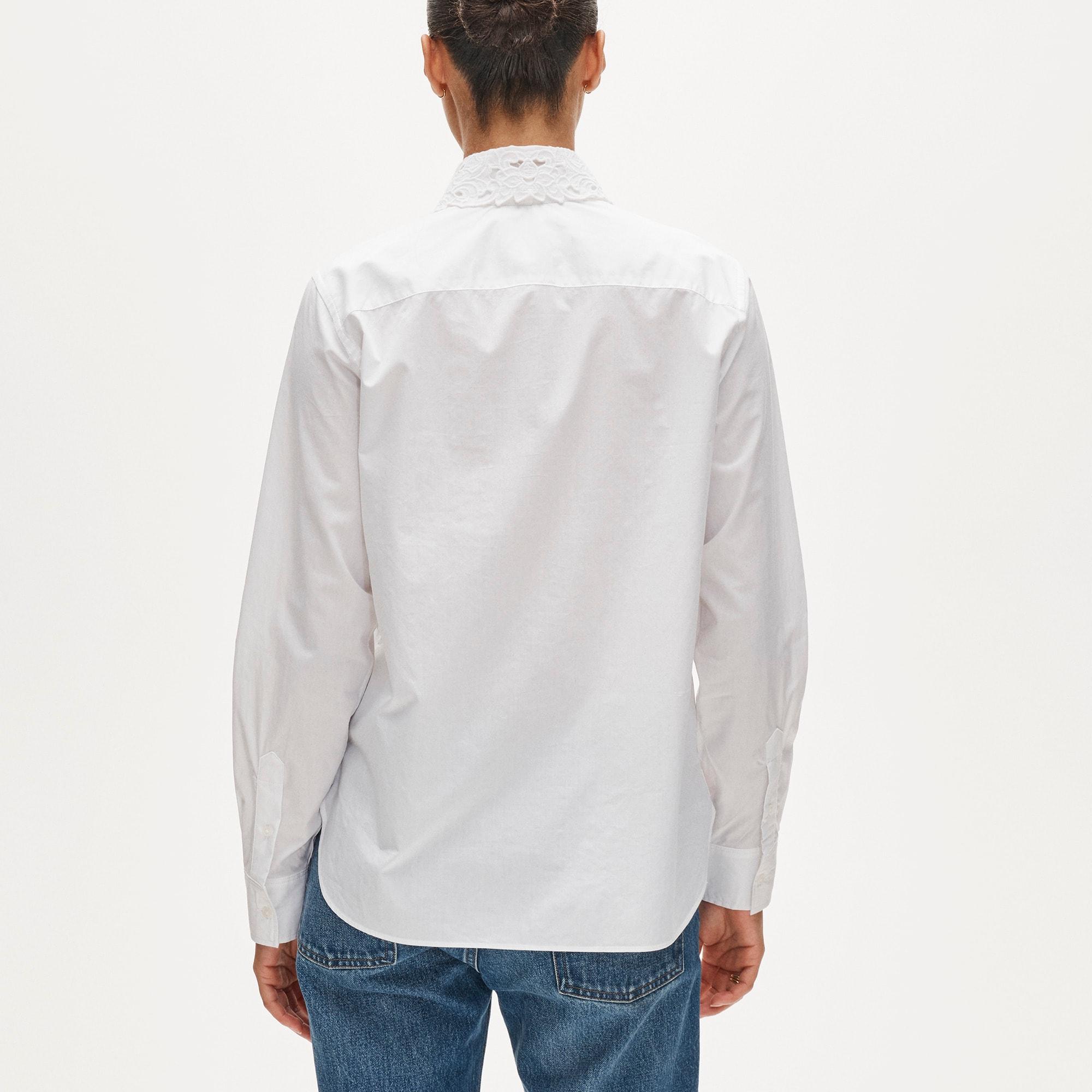 Jules classic-fit eyelet tie-neck shirt Product Image
