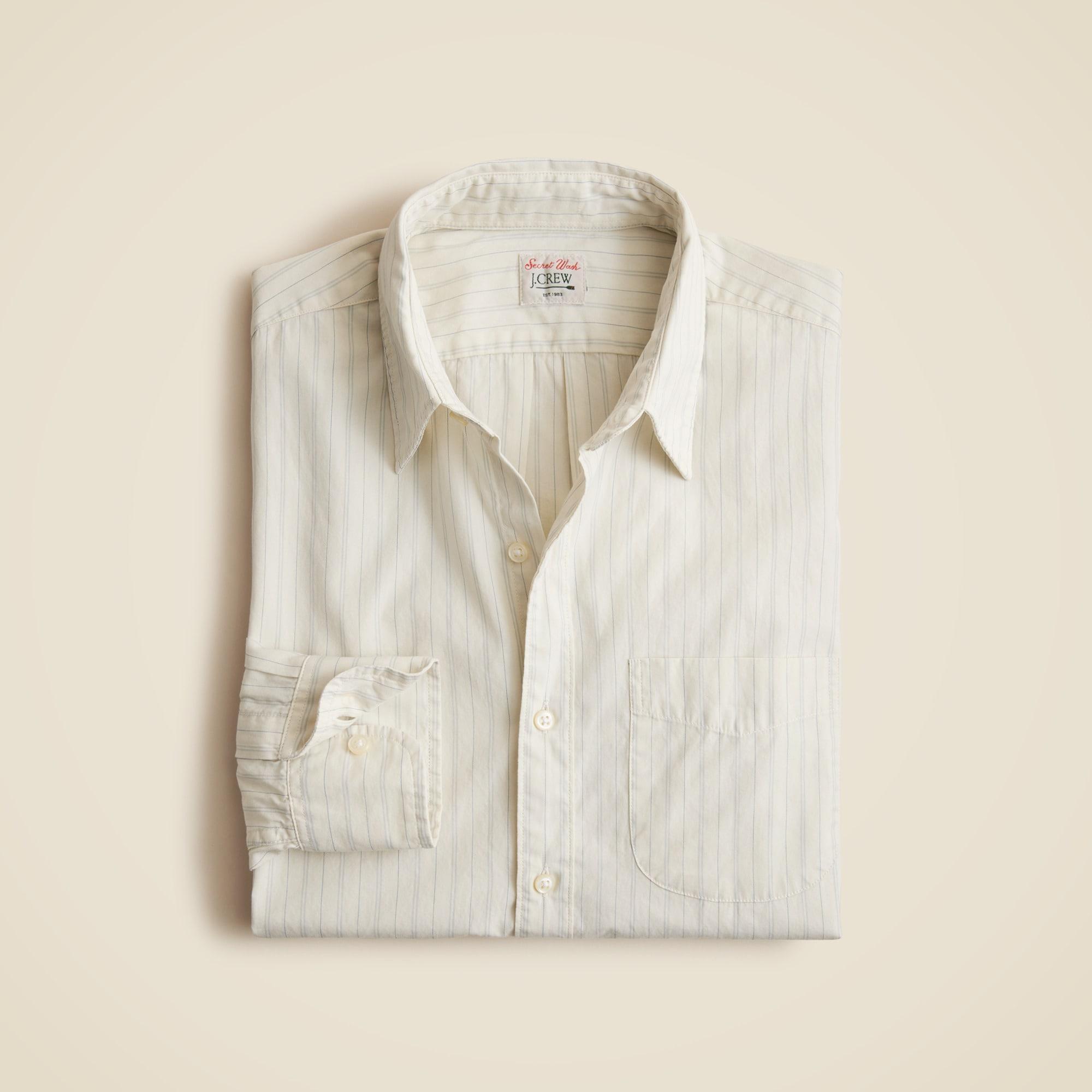 Secret Wash cotton poplin shirt with point collar Product Image