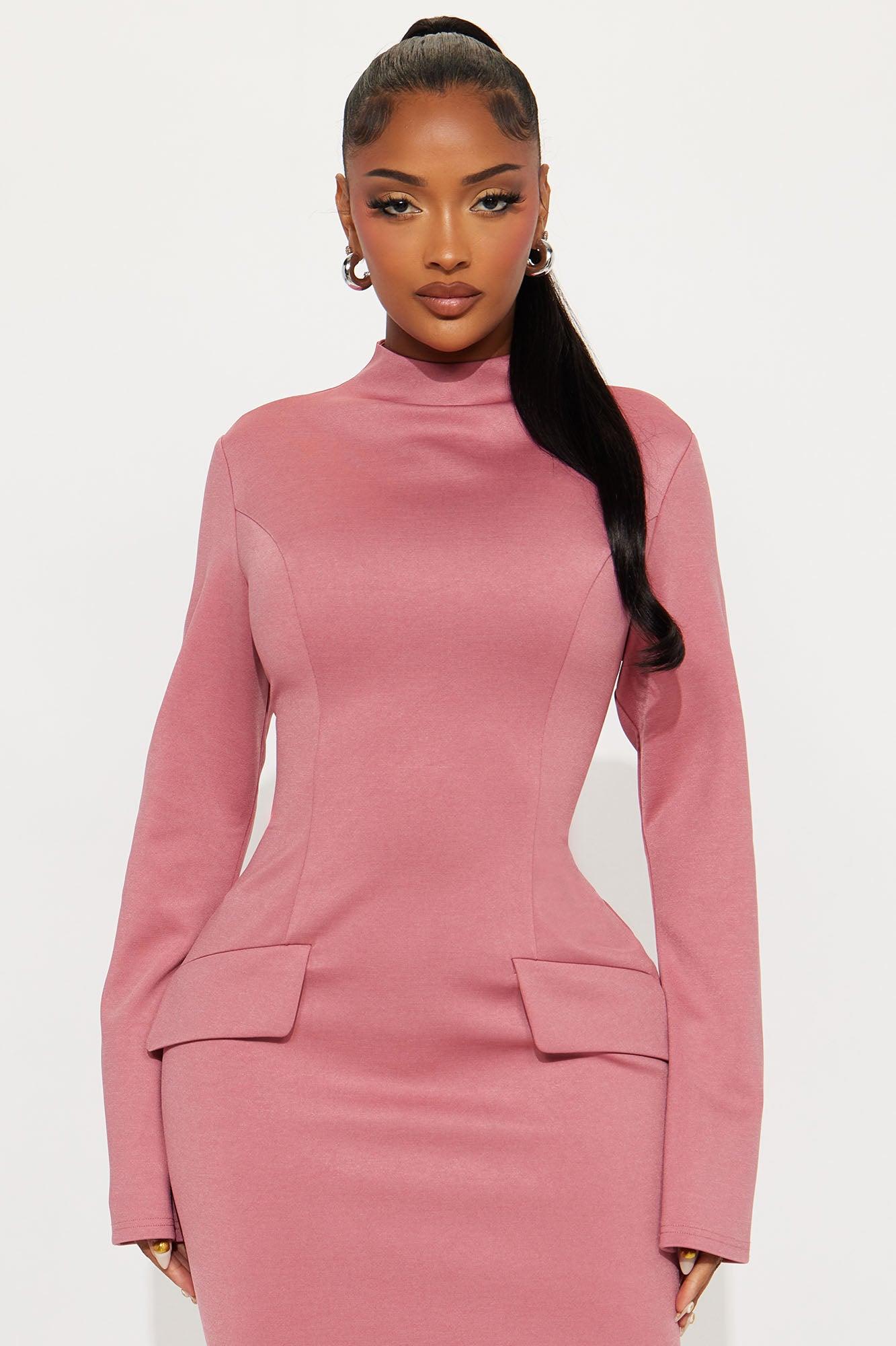 Above Average Ponte Midi Dress - Mauve Female Product Image