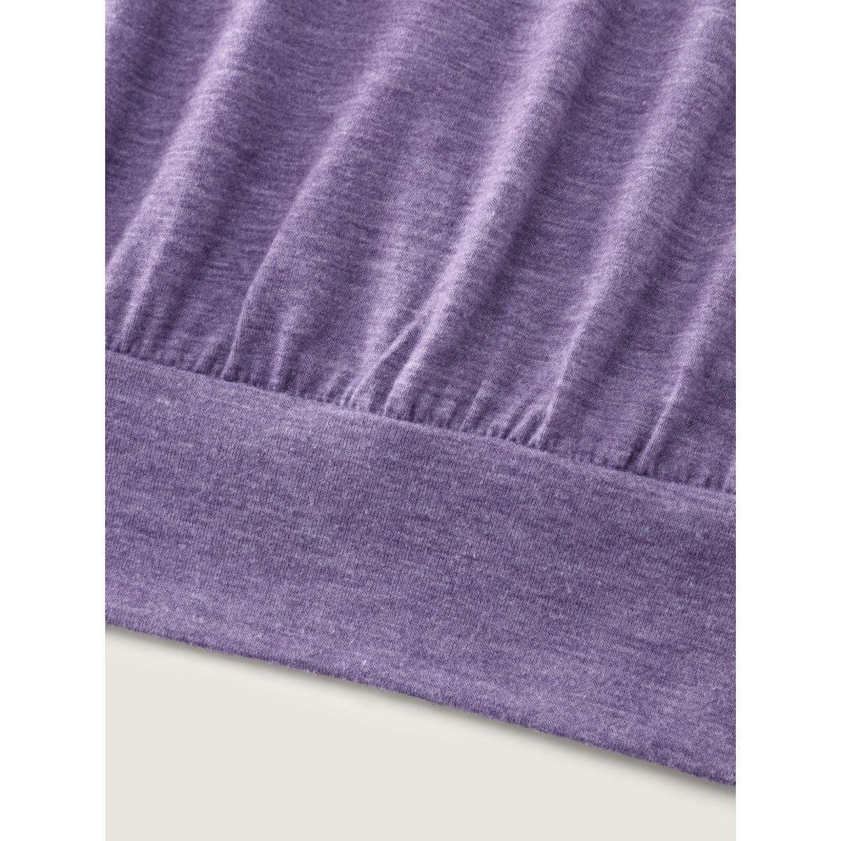 Plus Size Supersoft Cut-Out Shouolder T-Shirt Mauve Women Leisure Button Round Neck Casual T-shirts BloomChic 28/5X Product Image