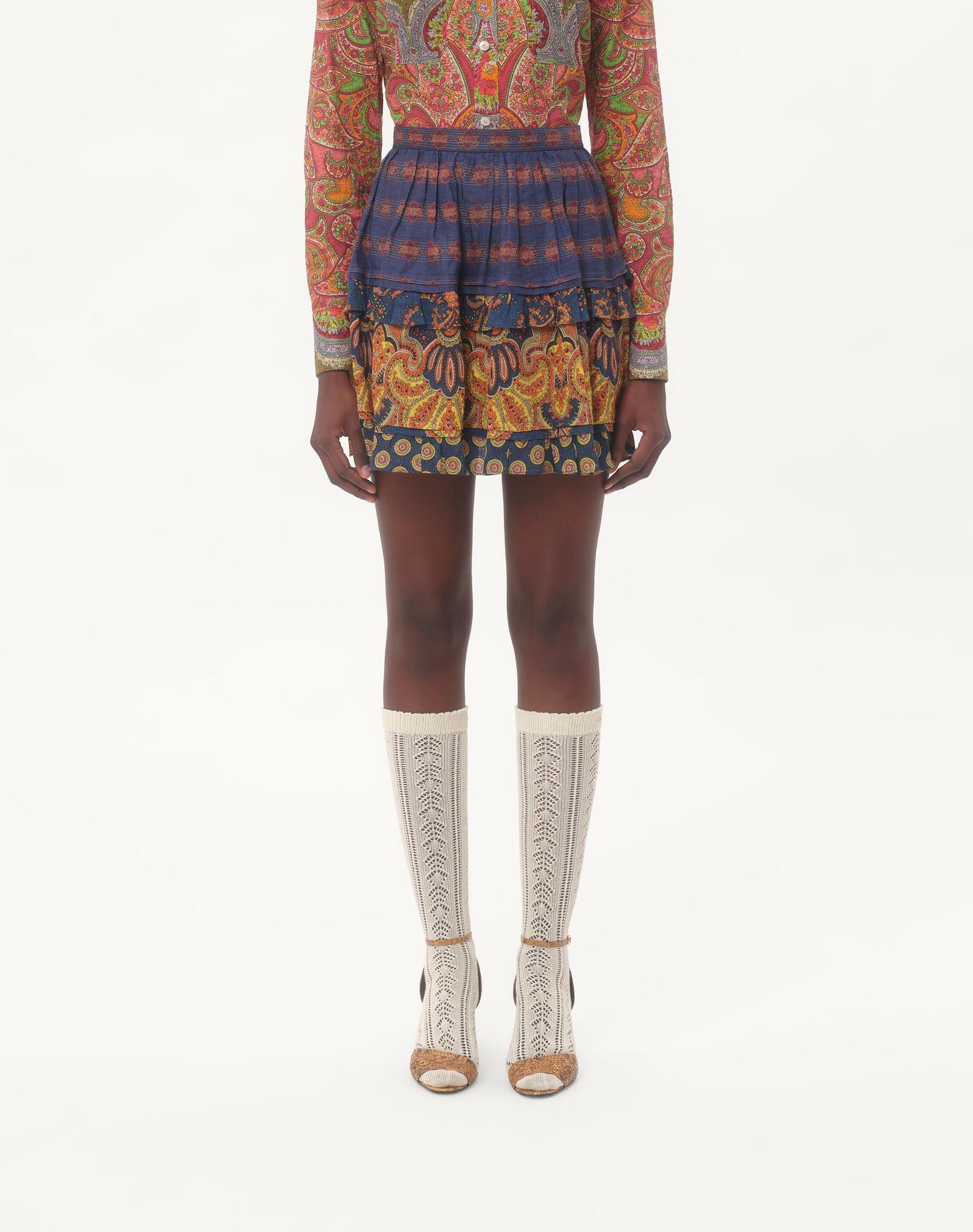 Skirt In Lino Paisley Medaglioni Voyage Imaginaire  Product Image