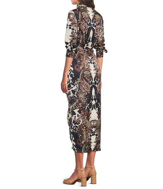 Alex Marie Adriana Collared Tie Waist Midi Dress Product Image