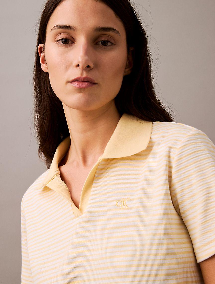 Cotton Contour Rib Polo Tee Product Image