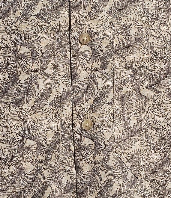 Roundtree & Yorke Performance The Charter Vented Short Sleeve Leaf Print Fishing Sport Shirt Product Image