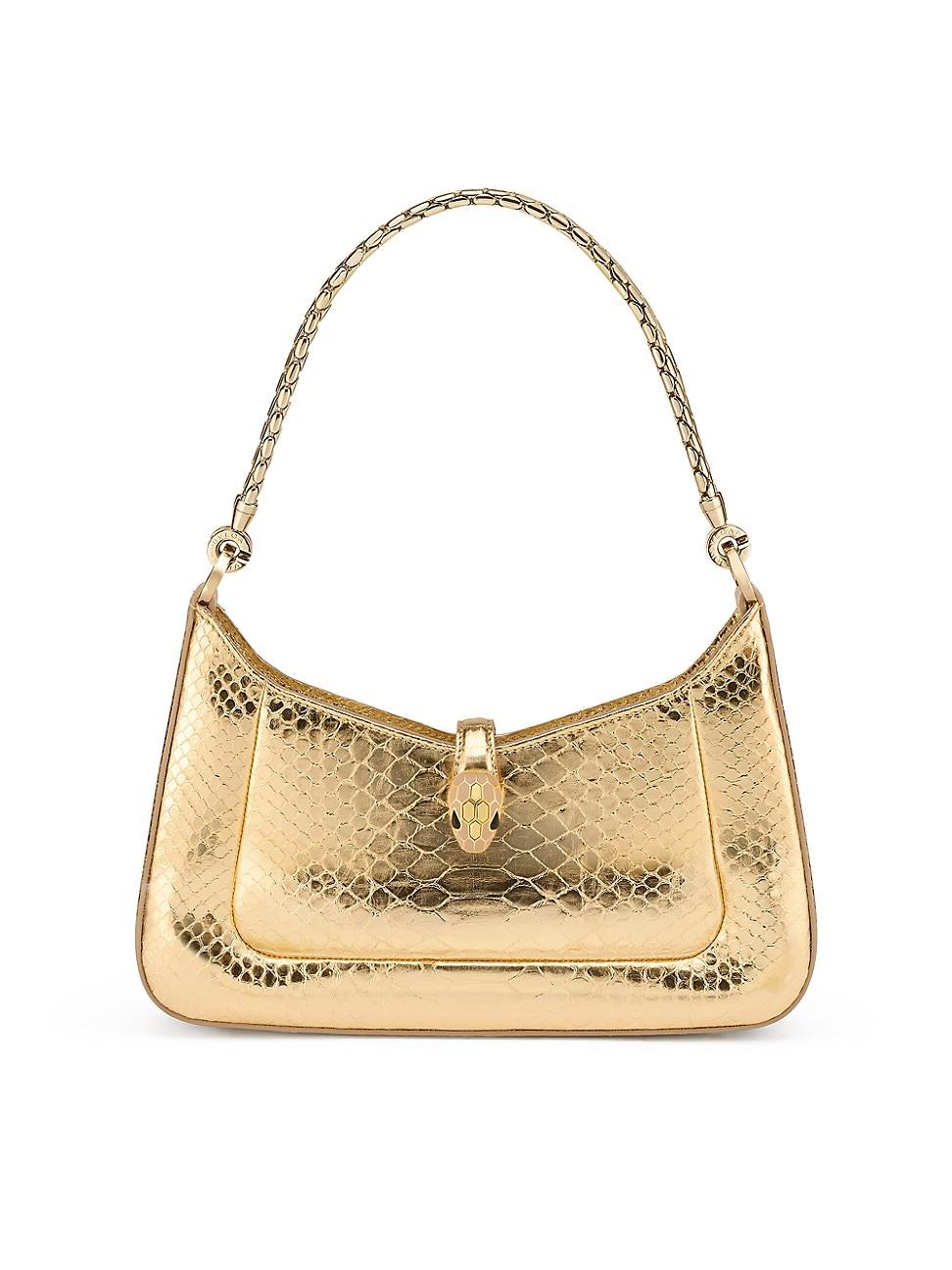 Womens Serpenti Metallic Python Shoulder Bag Product Image