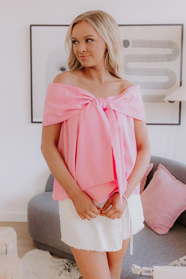 Sweet Statement Off Shoulder Top in Pink Product Image