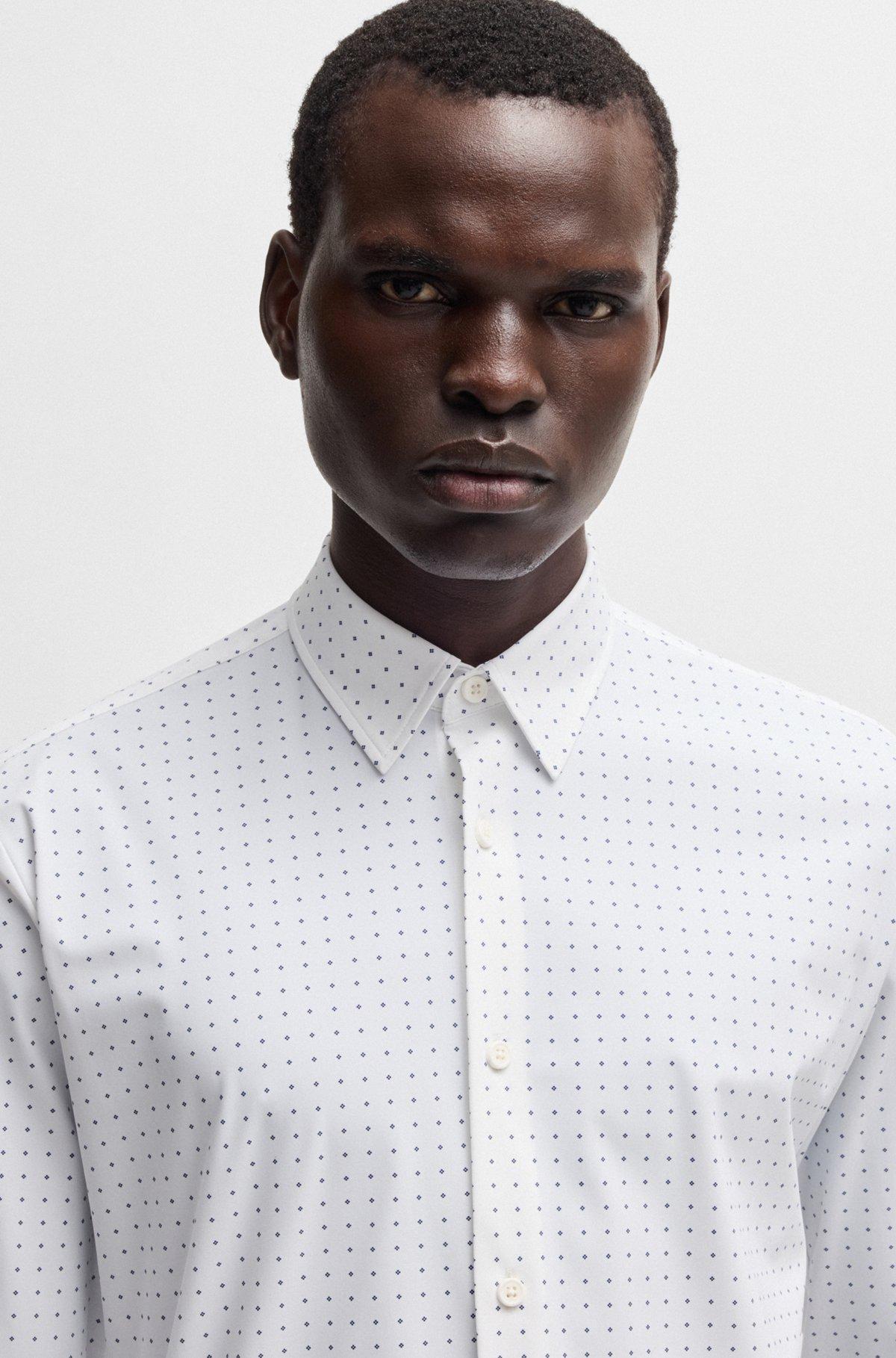 Slim-fit shirt in printed performance-stretch jersey Product Image