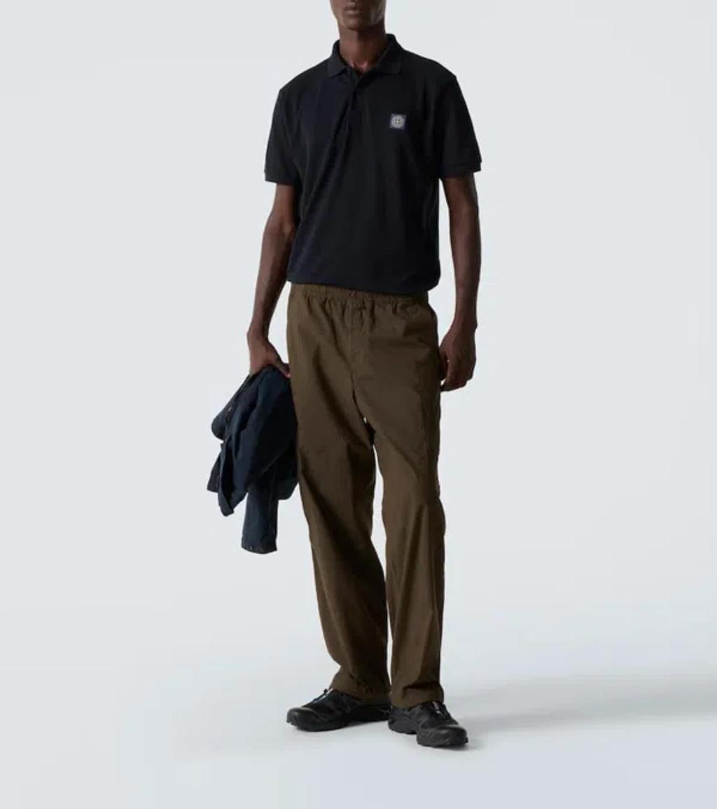 STONE ISLAND Mens Black Brand-patch Regular-fit Stretch-cotton Polo Shirt Xl Product Image