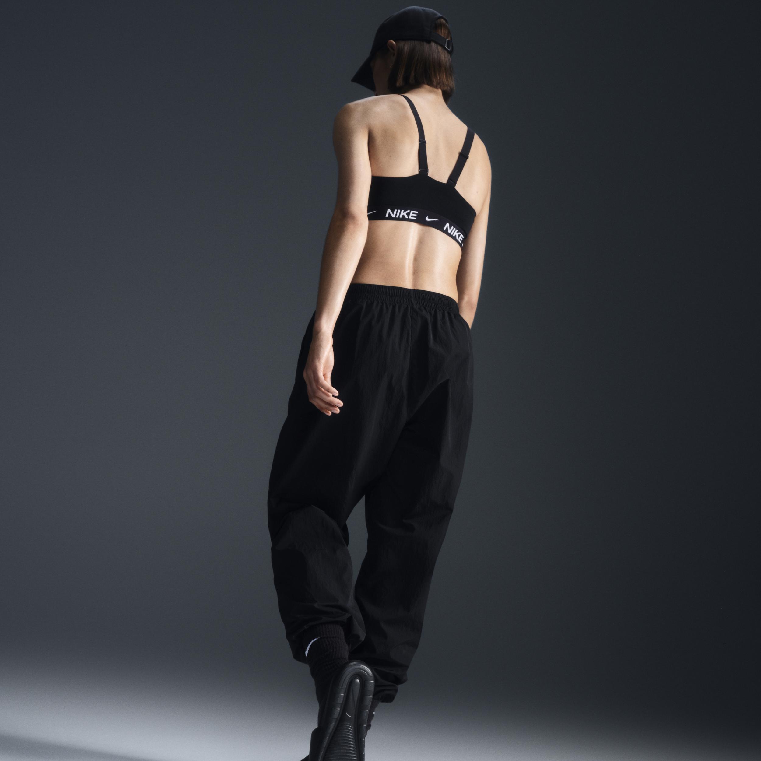 Nike Womens Nike Essential Woven Mid Rise Joggers - Womens Black/White Product Image