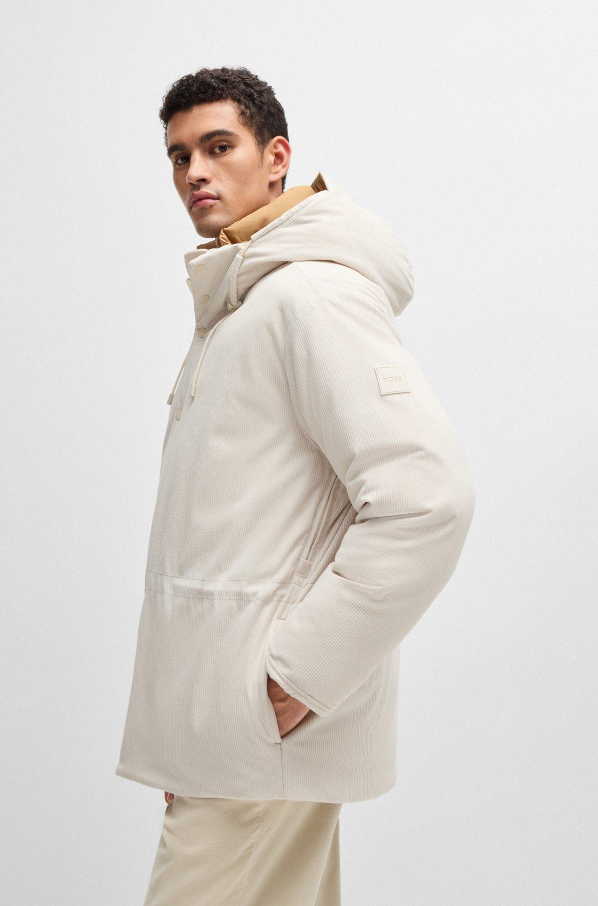 Regular-fit down jacket in thick corduroy Product Image