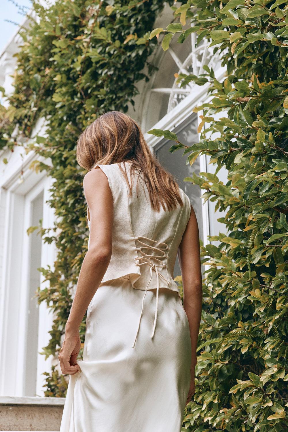 Celeste Linen Top Cream Product Image