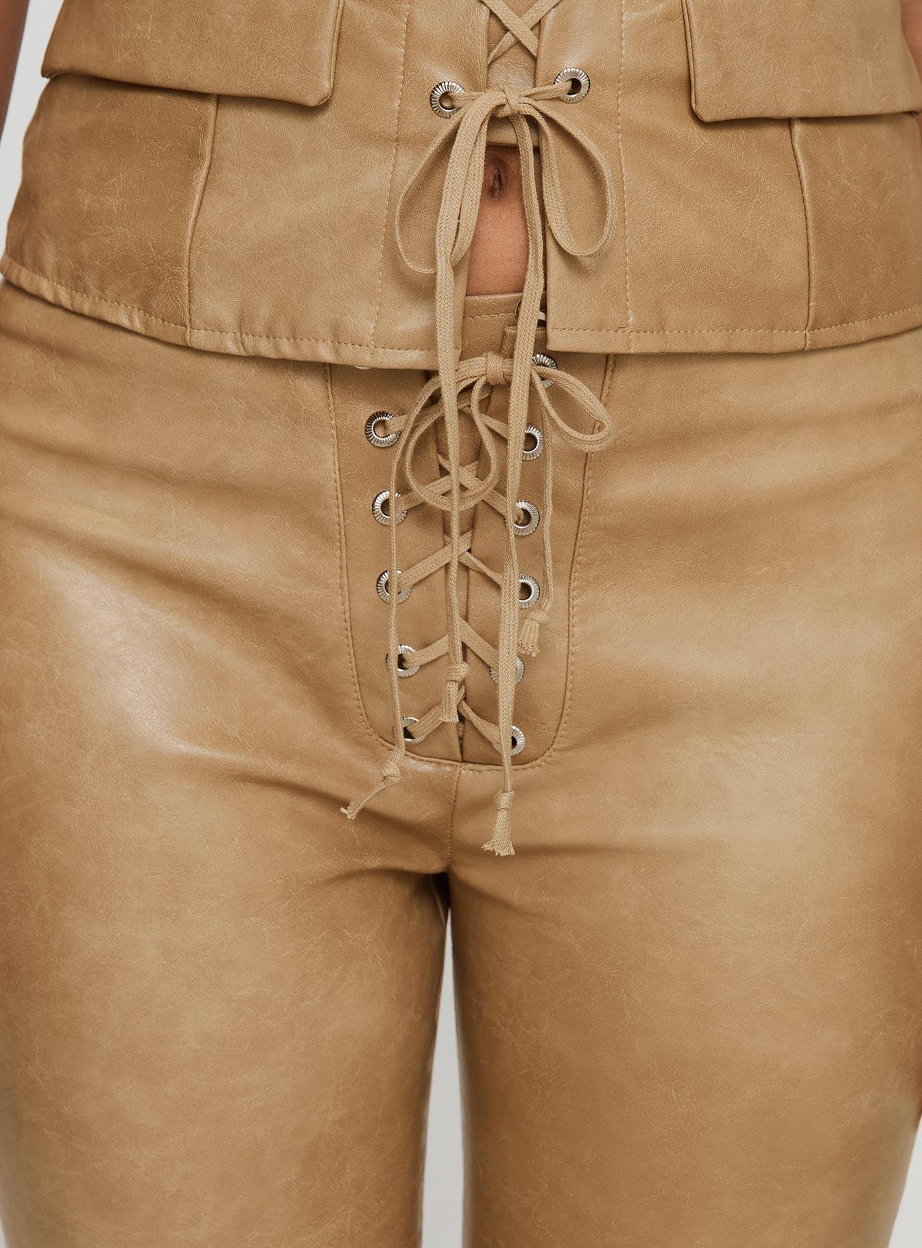 Stagecoach Lace Up Pants Brown Product Image