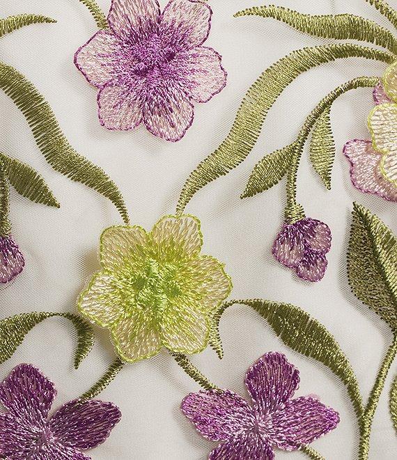 Muse by Marchesa Cynthia Floral Novelty Embroidered Pencil Midi Skirt Product Image