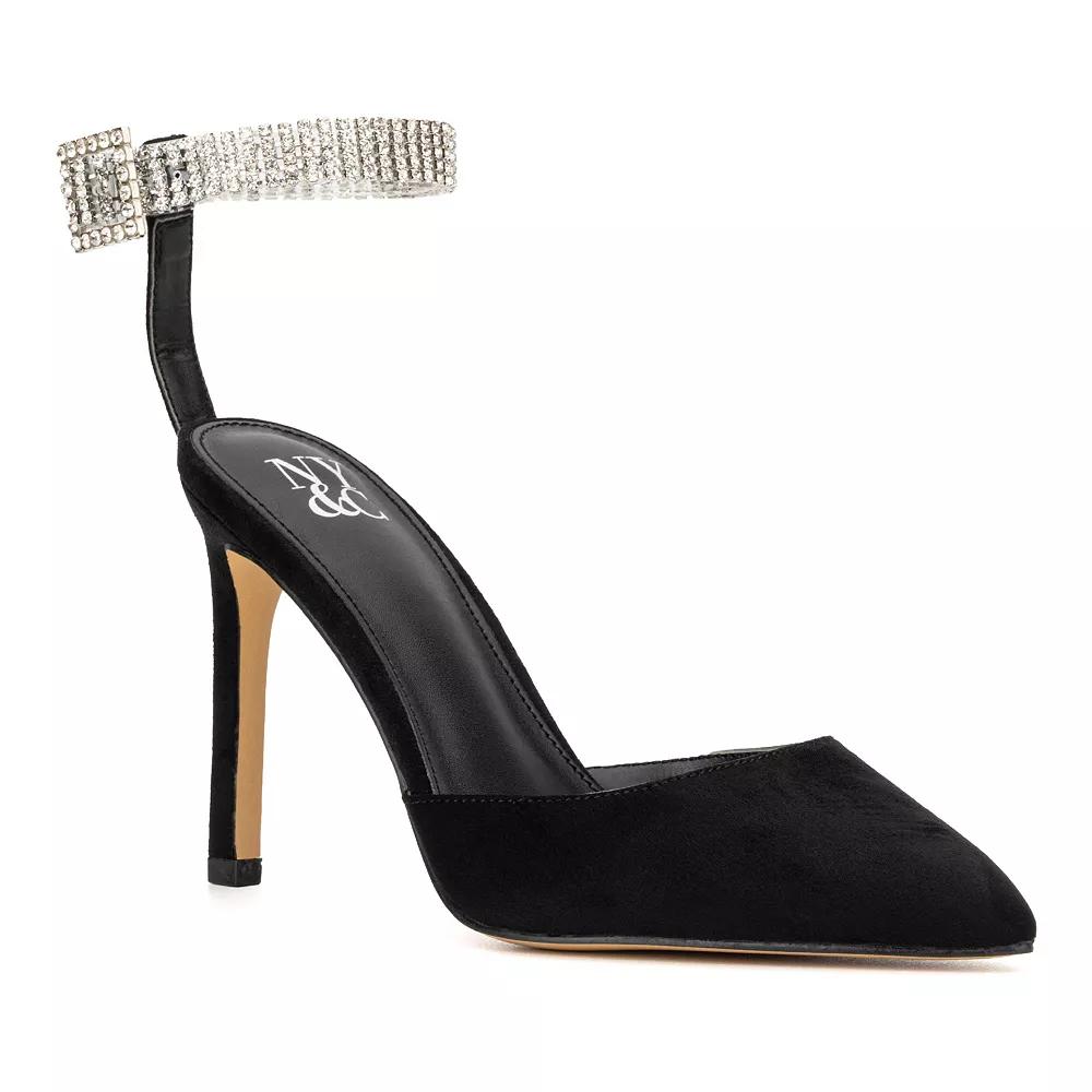 New York & Company Mallory Women's Heels, Size: 8.5, Black Faux Product Image