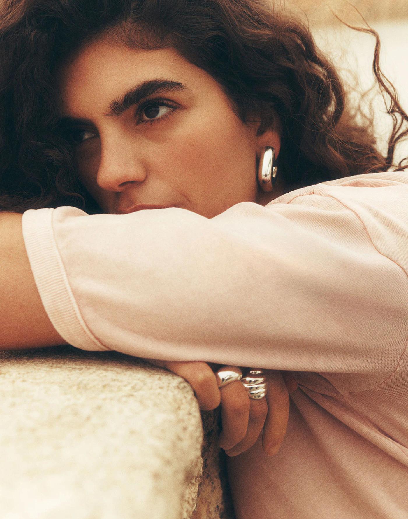 Sculptural Large Hoop Earrings Product Image