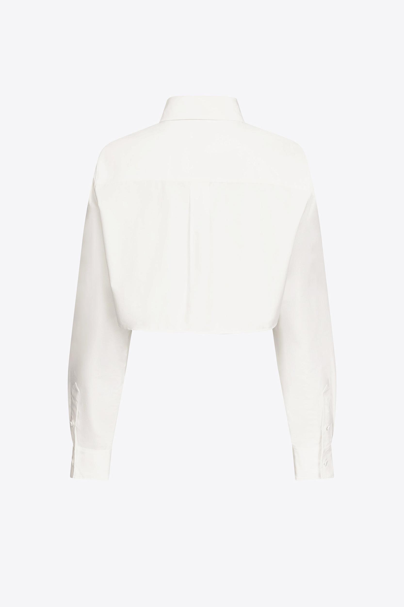 Crystal Rosette Poplin Cropped Shirt Product Image