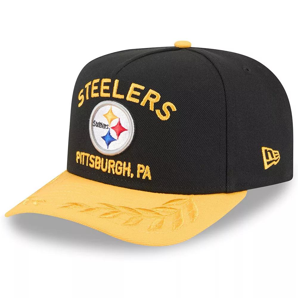Men's New Era  Black/Gold Pittsburgh Steelers 2025 NFL Draft A-Frame 9FIFTY Snapback Hat Product Image