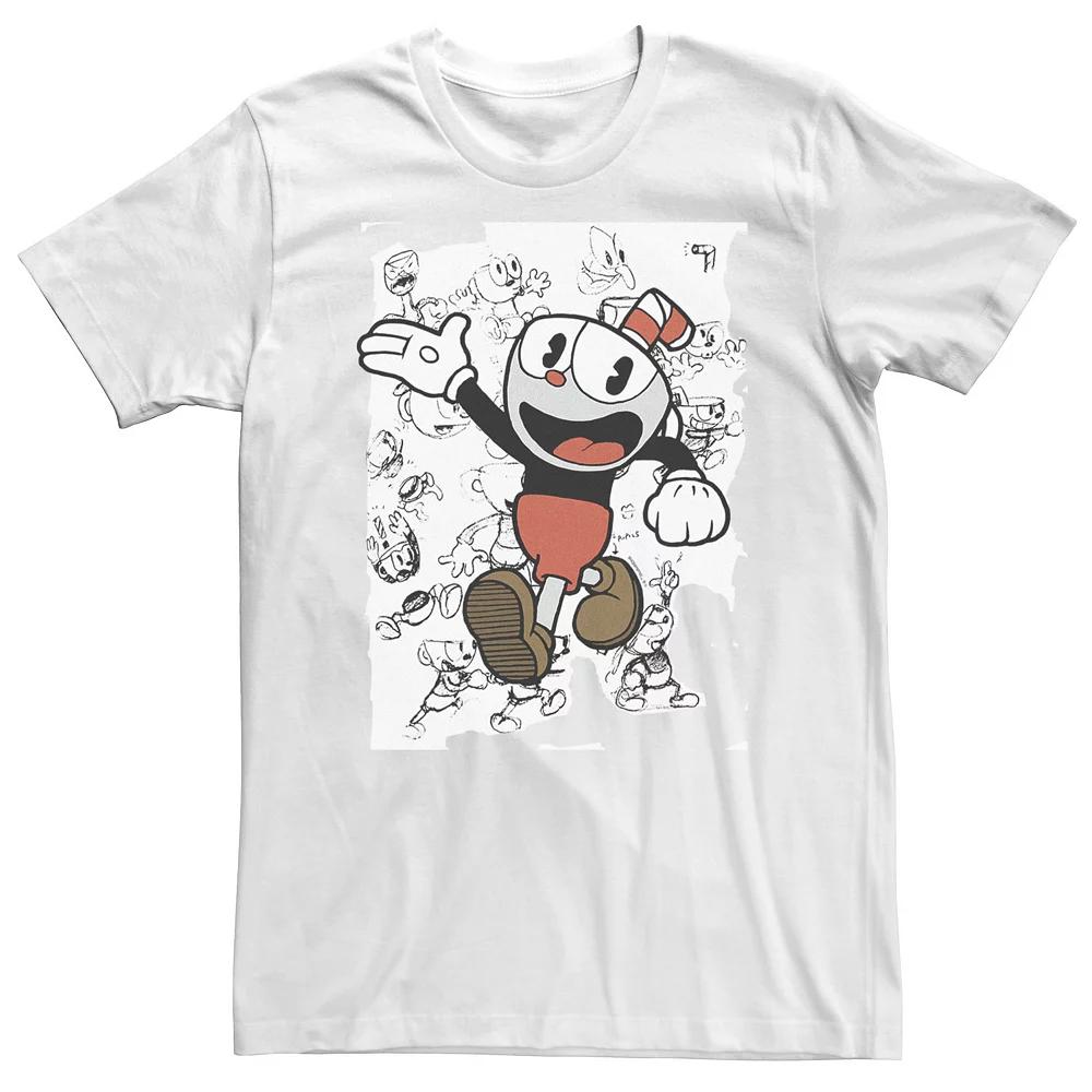 Big & Tall Cuphead Character Sketches Tee, Men's,  Product Image
