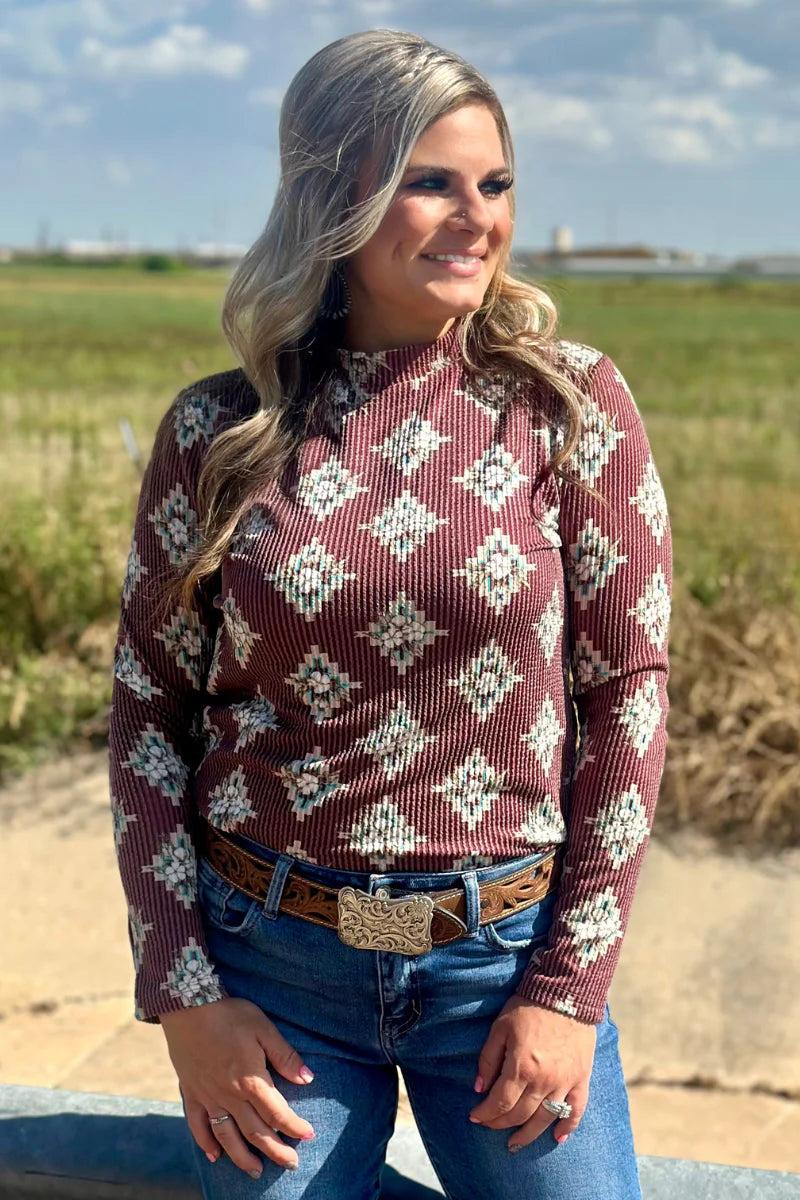 Sterling Kreek High Plains Aztec Top Product Image