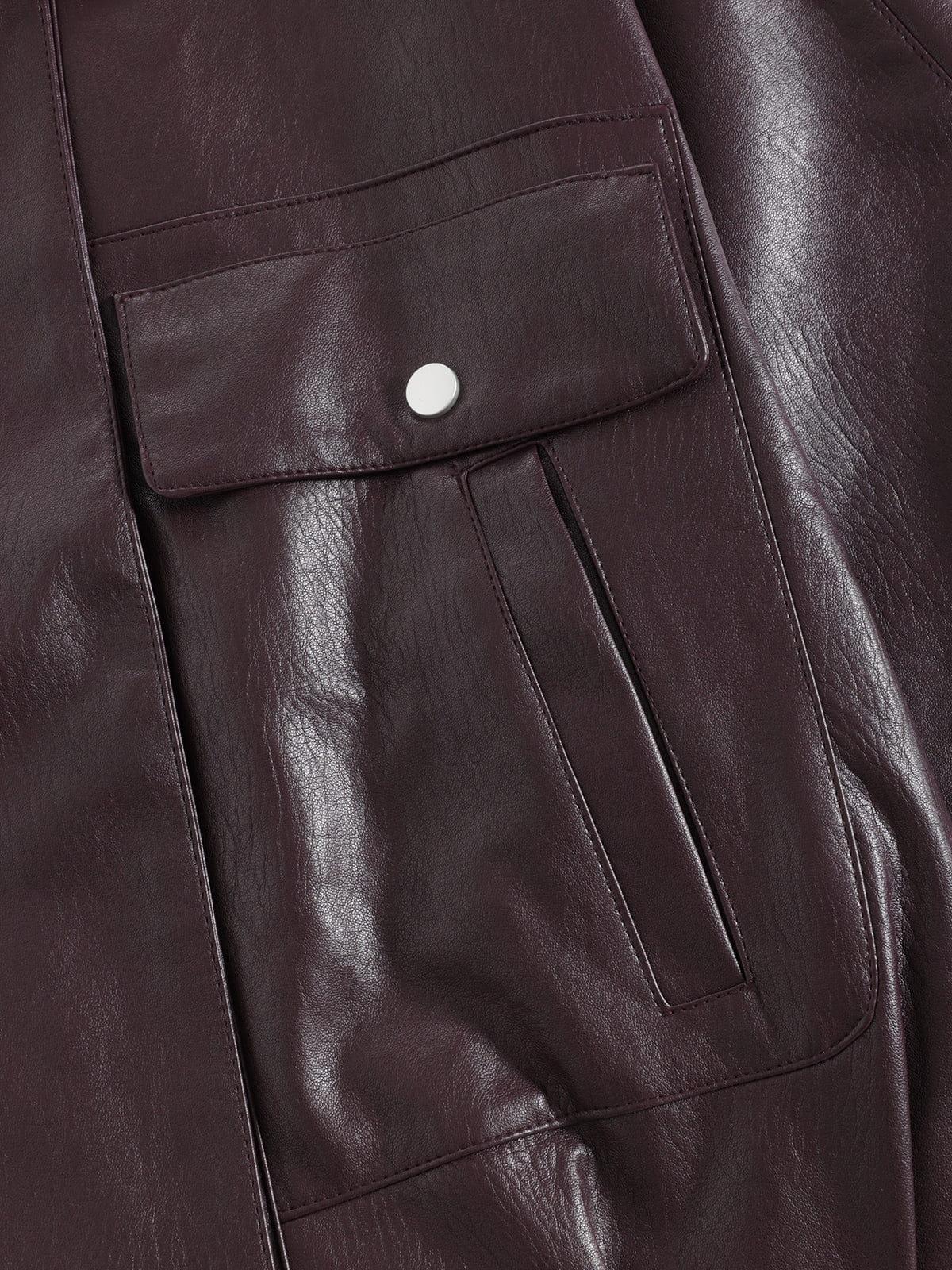 Aelfric Eden Button Faux Leather Jacket Product Image