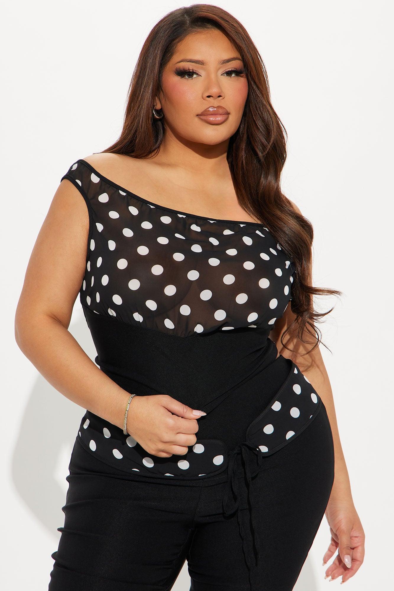 Cynthia Polka Dot Capri Pant Set - Black/combo Product Image