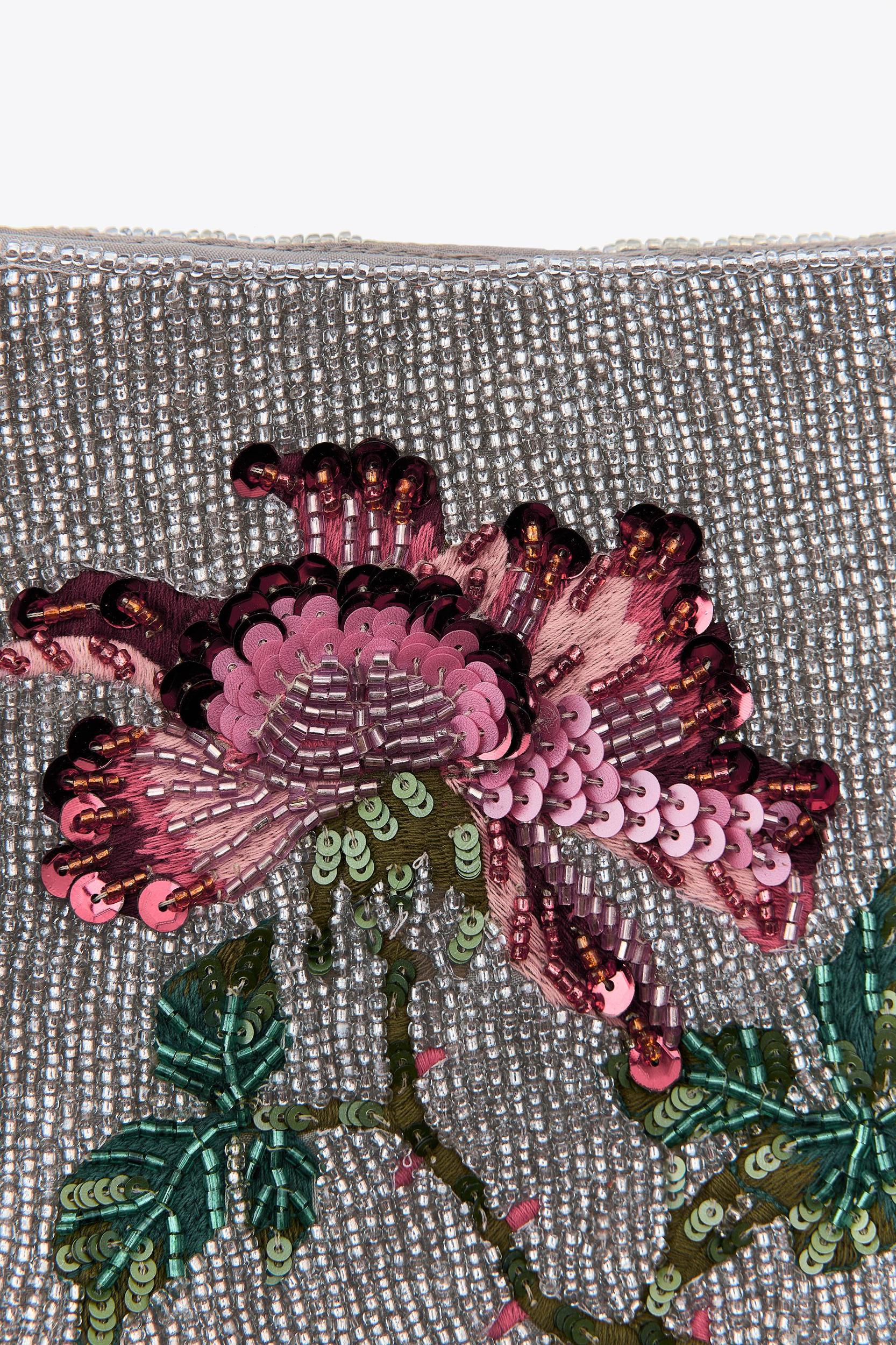 FLORAL BEADED SEQUIN BAG Product Image