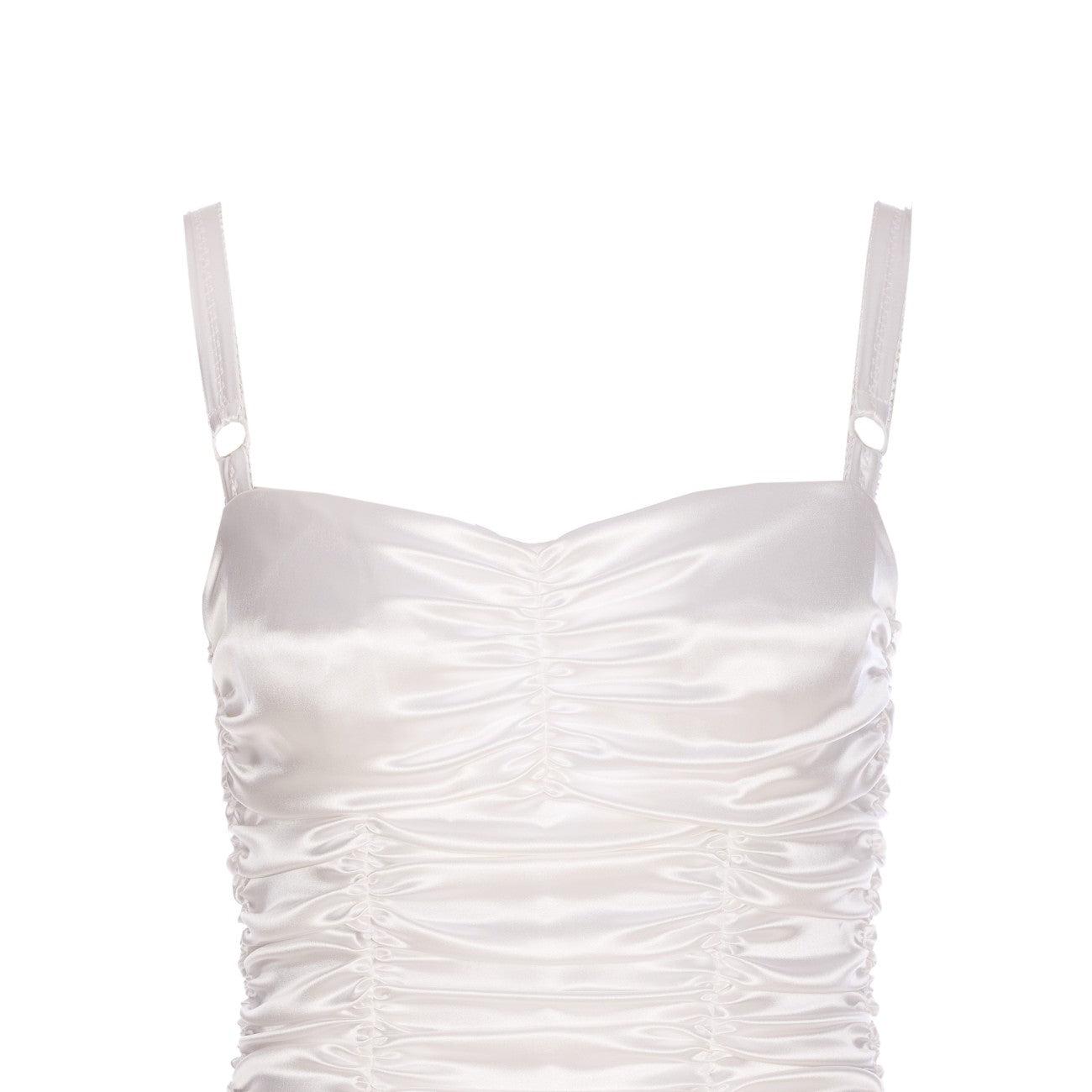 DOLCE & GABBANA Knee Length Dress Adjustable Straps In White Product Image