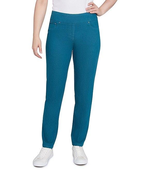 Ruby Rd. Stretch Cotton Blend Straight Slim Leg Pull-On Denim Jeans Product Image