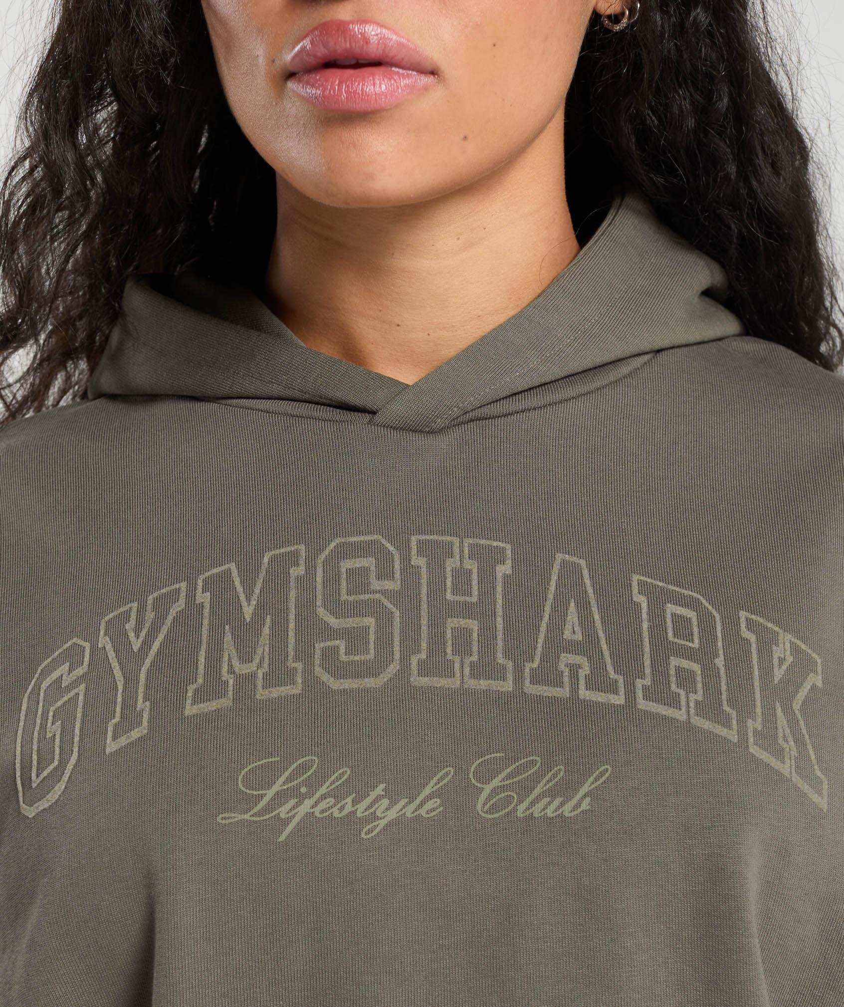 Gymshark Campus Classics Graphic Hoodie - Camo Brown Female Product Image