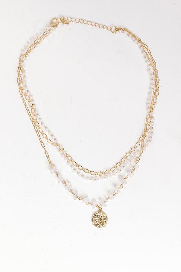 Oceanside Gala Layered Necklace in White Product Image