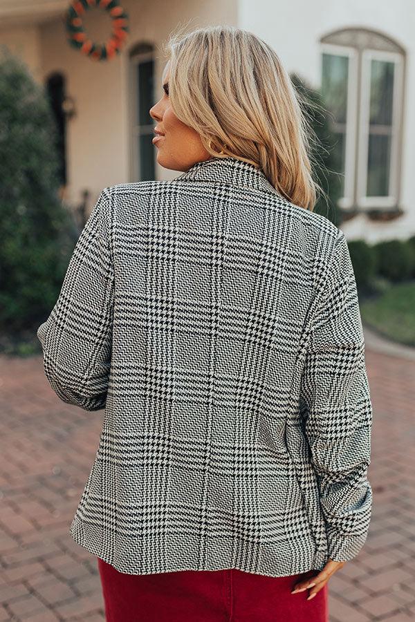 Dare To Dream Houndstooth Blazer Curves Product Image