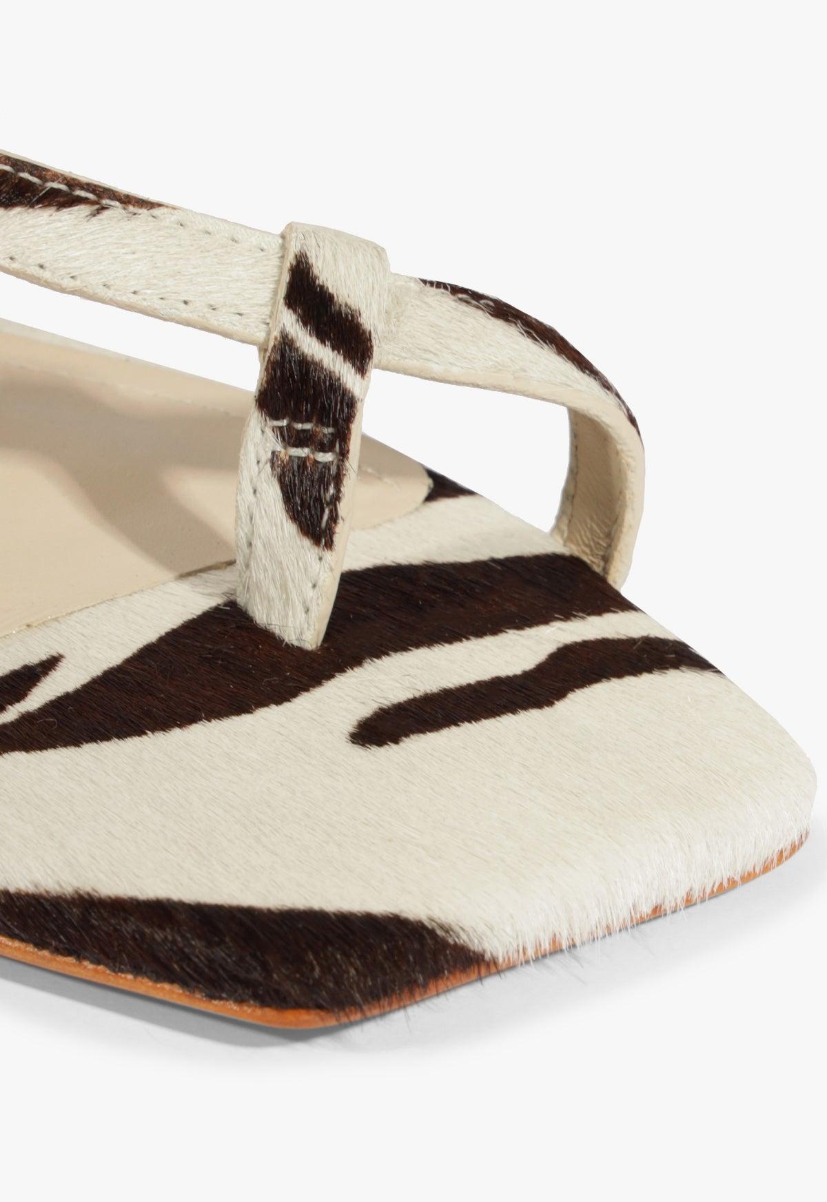 Lisa Animal Print Leather Flat Sandal Product Image