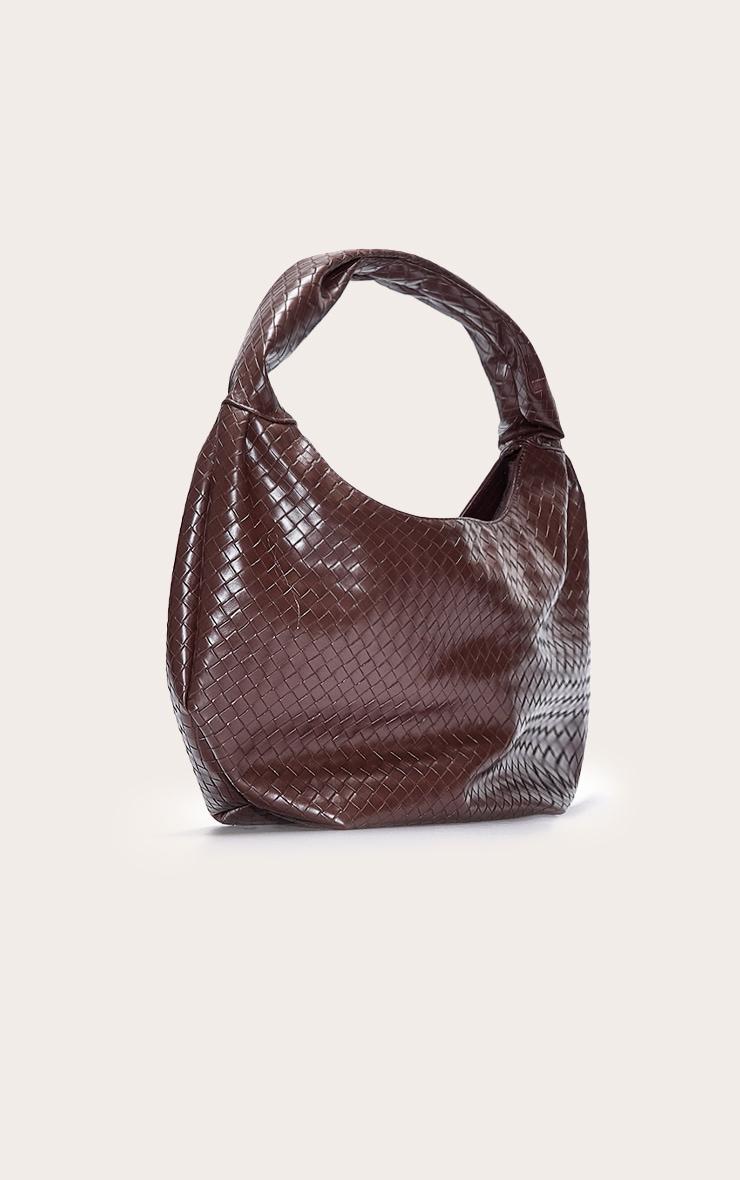 Brown Weave Slouchy Tote Bag Product Image