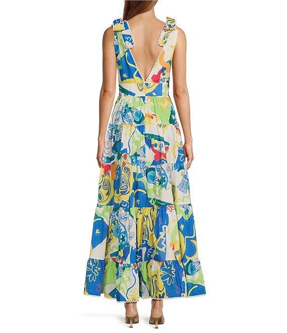 Chelsea & Violet Cecily Printed Empire Waist V-Neckline Sleeveless Maxi Dress Product Image