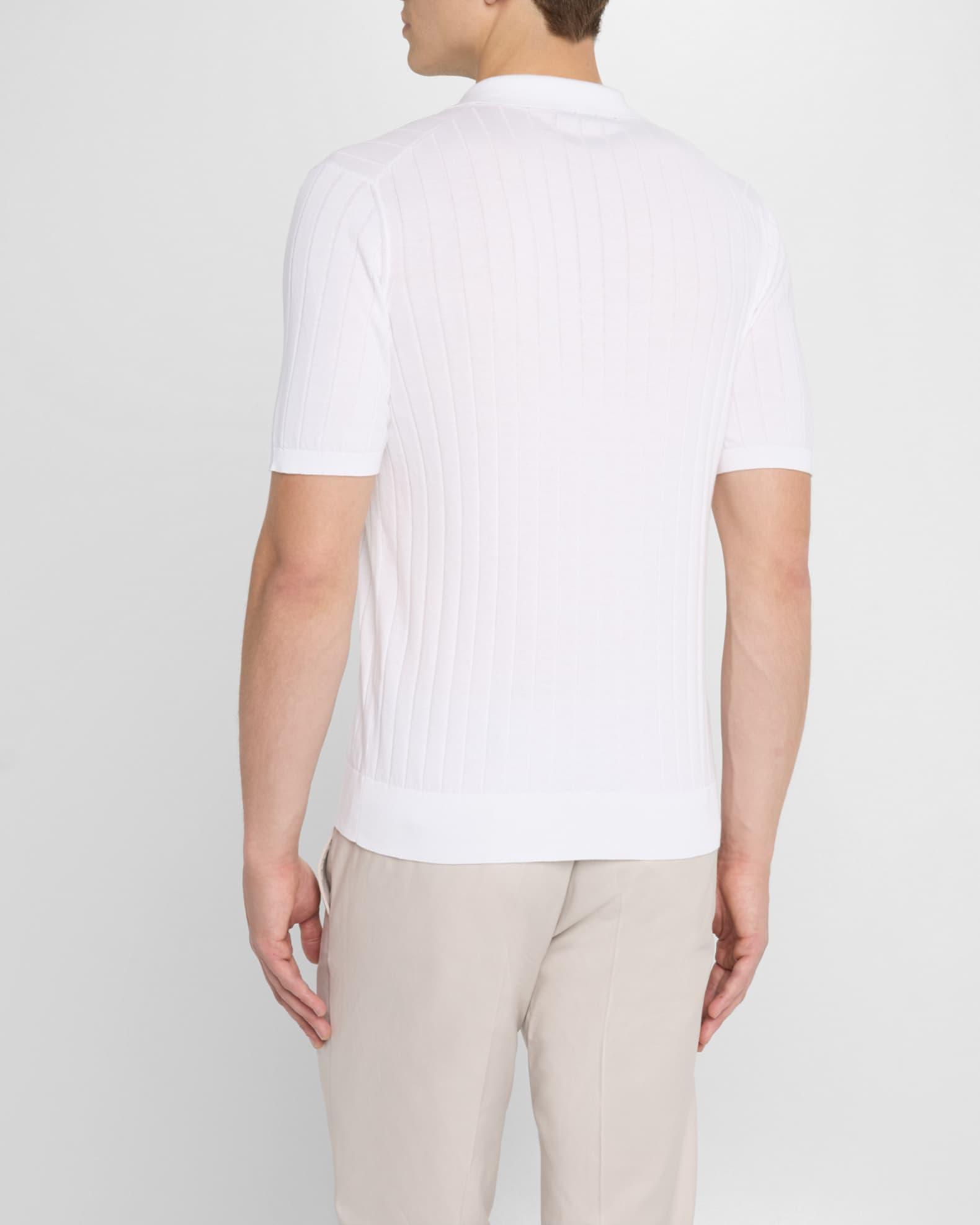Men's Cotton Rib Short-Sleeve Polo Sweater Product Image