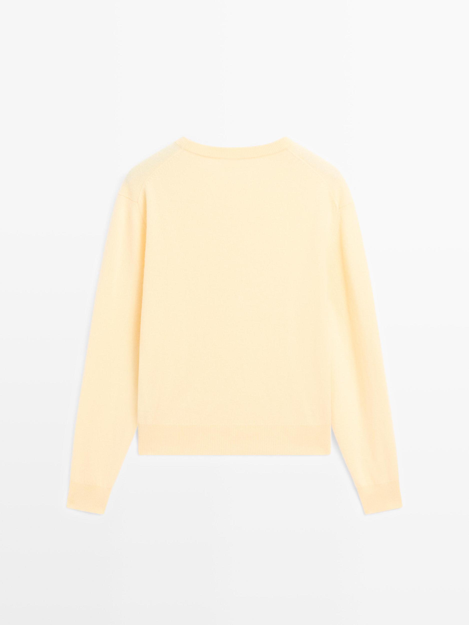 Wool blend crew neck knit sweater Product Image