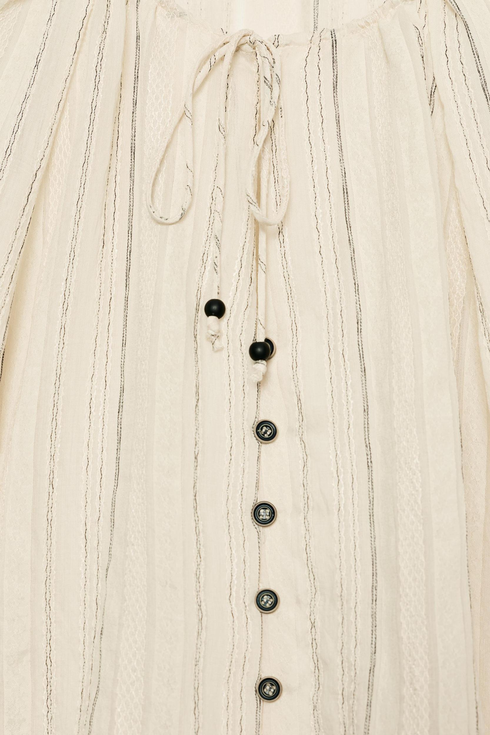 STRIPED BLOUSE WITH BOWS Product Image