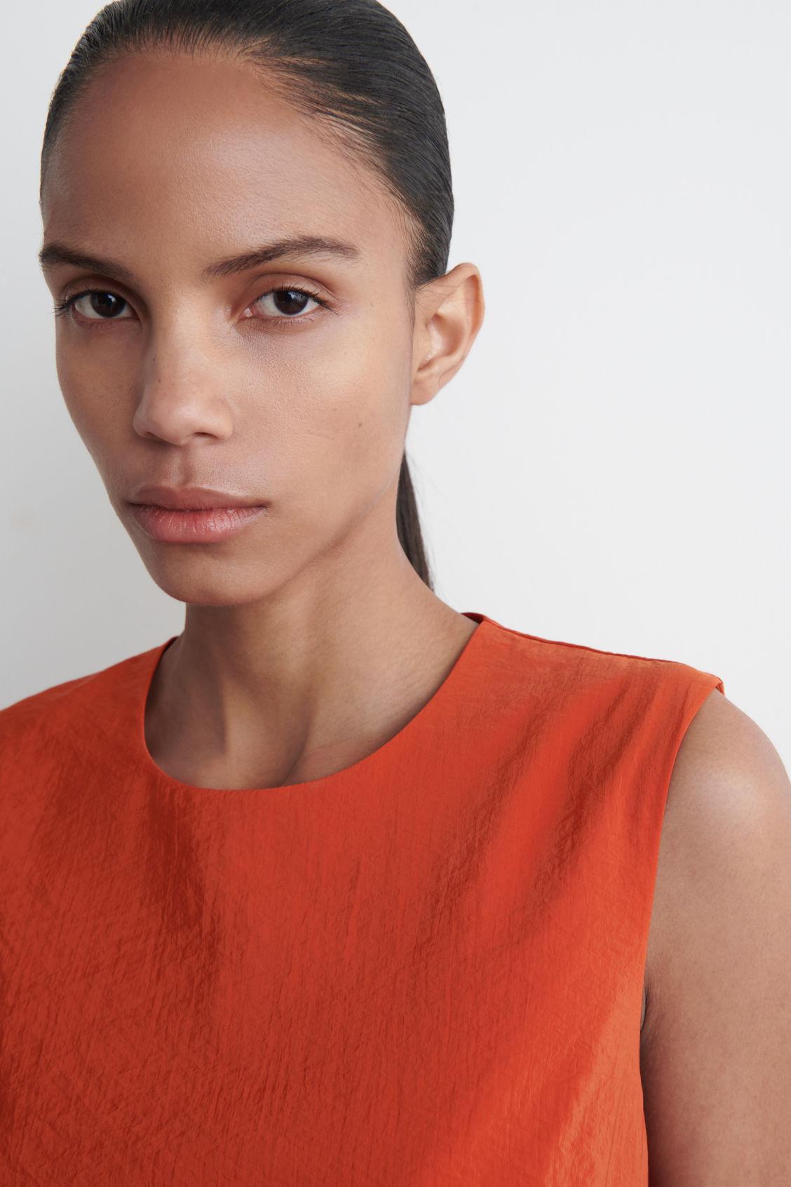 SLEEVELESS BUBBLE-HEM MIDI DRESS Product Image