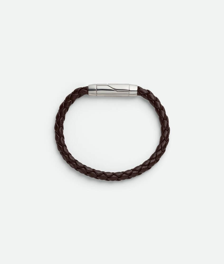 Men's Braid Leather Bracelet in Black Product Image