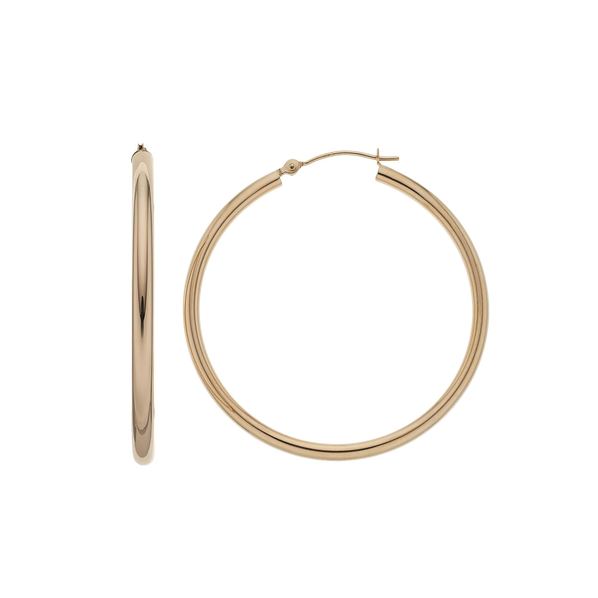 Forever 14K Hoop Earrings, Women's, 14k Gold Product Image