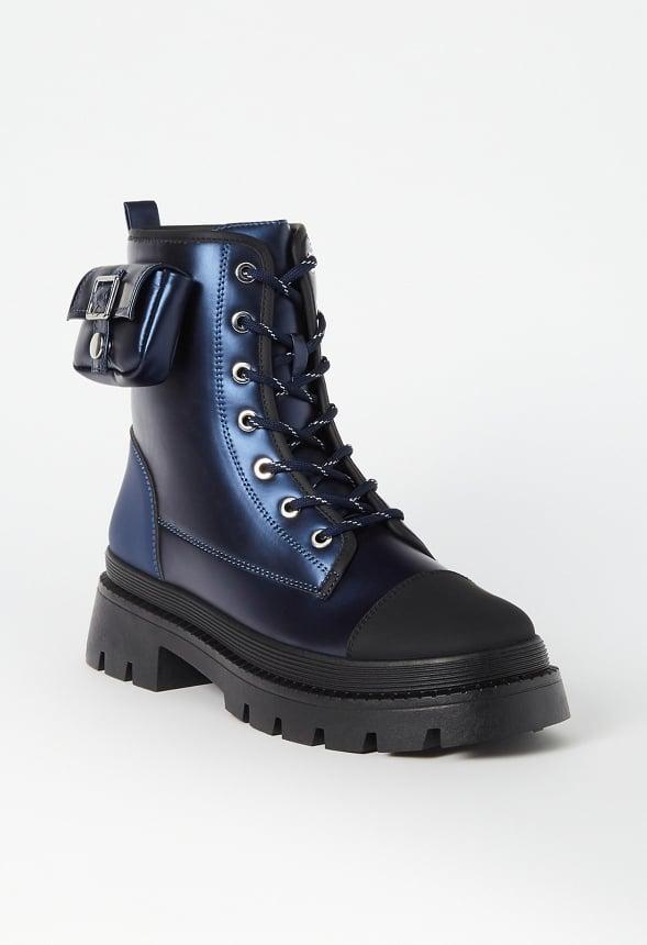 JustFab Margaux Platform Loafer Pump Womens Black/ White Size 8.5 Product Image