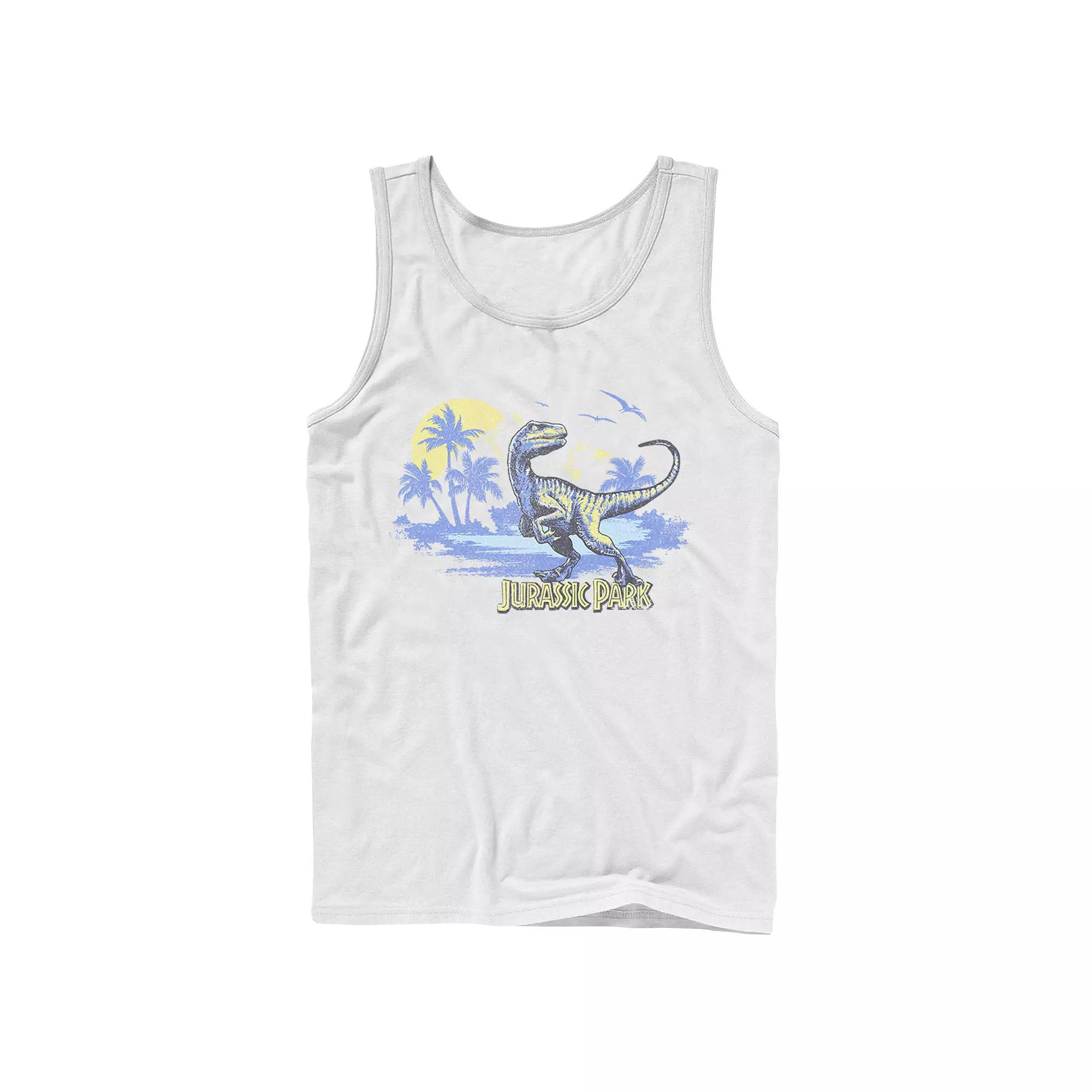 Men's Jurassic Park Raptor Distressed Portrait Tank Top,  Product Image