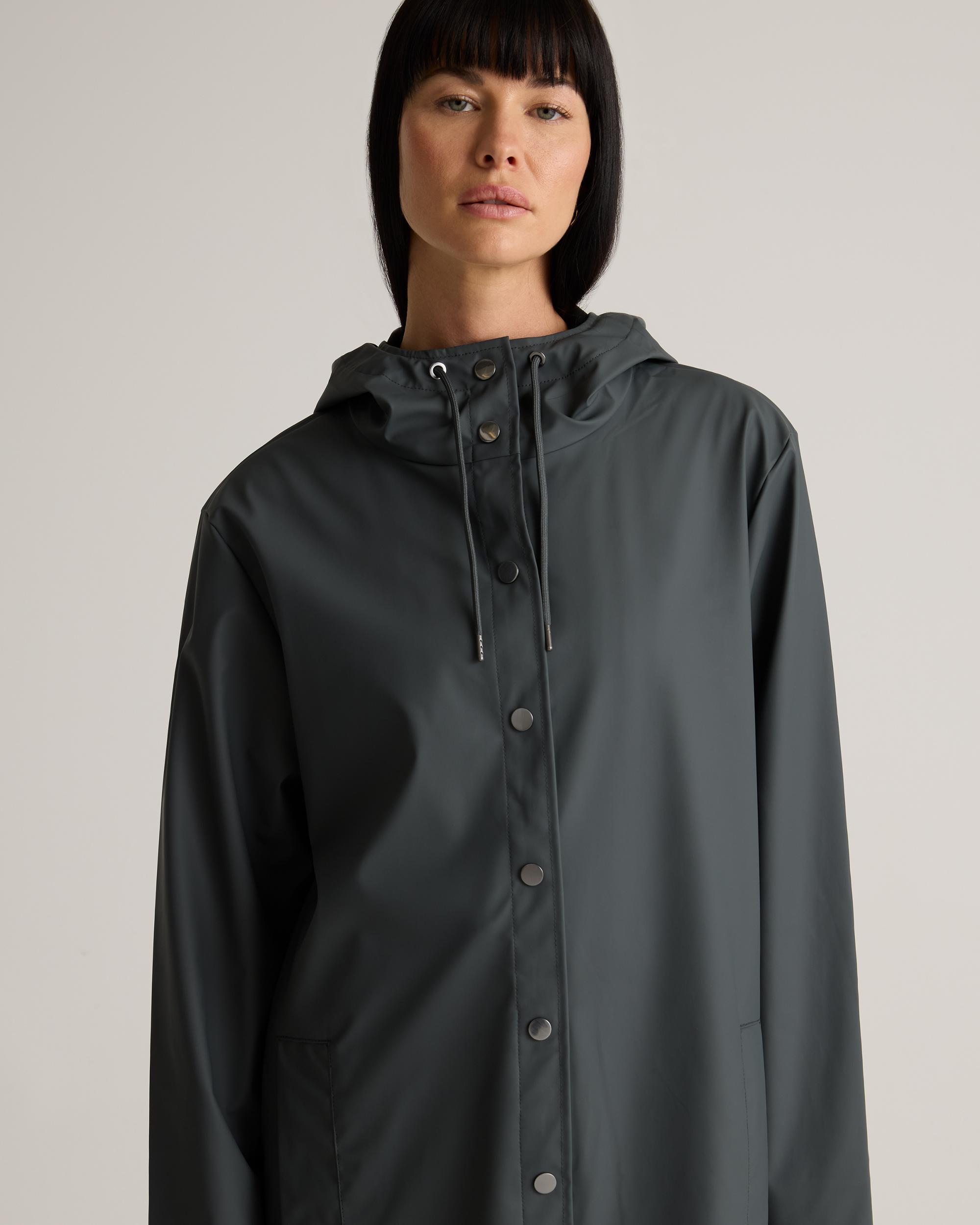 Quince | Women's Waterproof Rubberized Long Rain Jacket Recycled Polyester Product Image