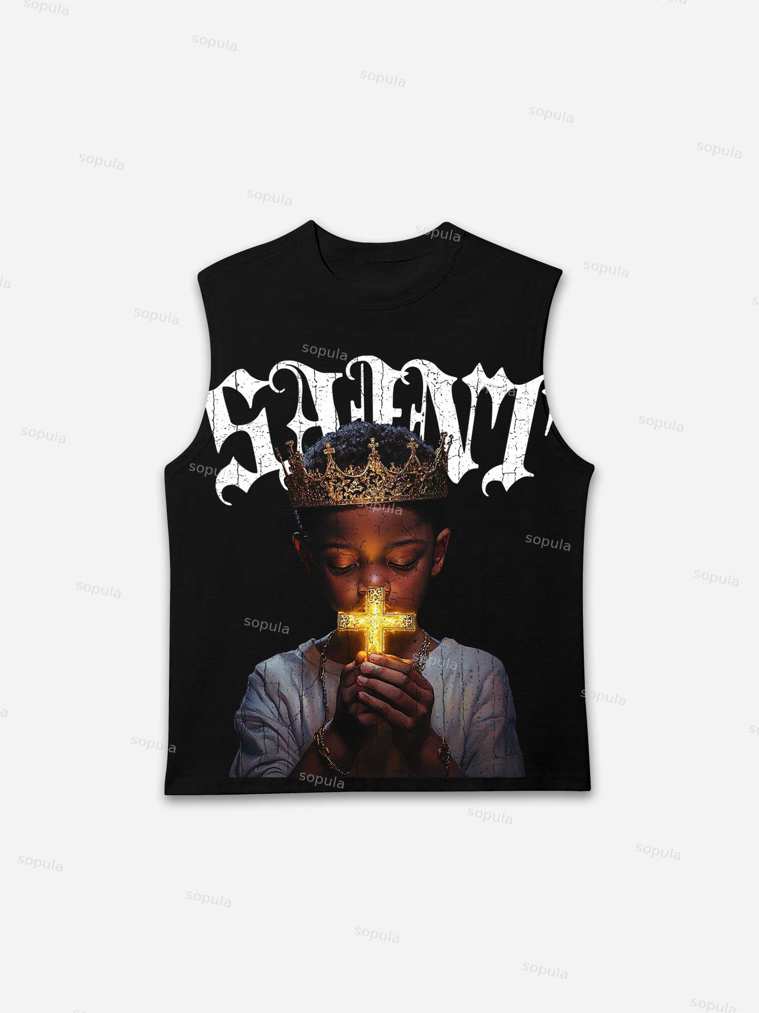 Saint Prayer Graphic Print Tank Top Product Image