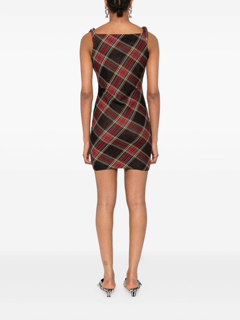 plaid cowl-neck dress Product Image